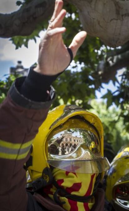 Protesta de los Bomberos, la pasada semana.