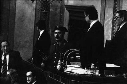 Antonio Tejero, en el Congreso de los Diputados el 23 de febrero de 1981.