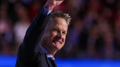 Steve Kerr at the Democratic Convention last August.