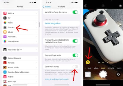 Cómo activar el botón 'macro' de la cámara de los iPhone 13 Pro.