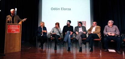 El exalcalde de San Sebasti&aacute;n Od&oacute;n Elorza durante la presentaci&oacute;n de la plataforma Primarias y Congreso Ya.