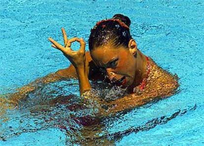 Gemma Mengual, en uno de sus ejercicios de natación sincronizada.