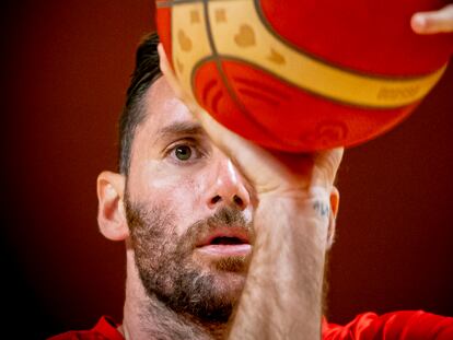 Rudy Fernández, en un entrenamiento de la selección española de baloncesto.