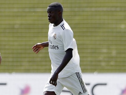 Vincius Júnior, en su debut con el Real Madrid Castilla. 