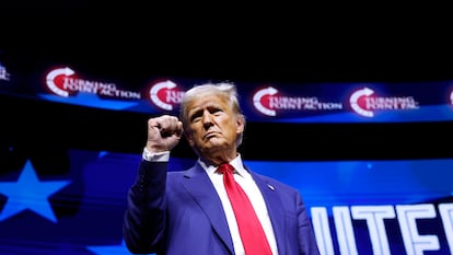 El expresidente y candidato republicano, Donald Trump, durante un mitin en Las Vegas (Nevada), el pasado 24 de octubre.