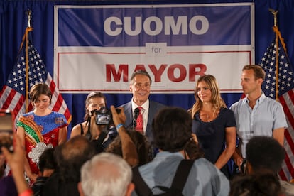 Andrew Cuomo, candidato y exgobernador, habla tras la elecciones de este martes.