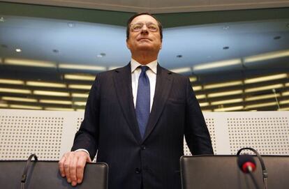 El presidente del BCE, Mario Draghi, en el Parlamento Europeo en enero