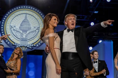 El matrimonio Trump, durante el baile inaugural. 