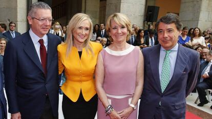 Alberto Ruiz-Gallardón, Cristina Cifuentes, Esperanza Aguirre e Ignacio González en 2015.