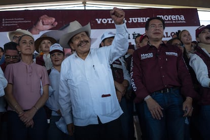 Claudia Sheinbaum y Mario Delgado fueron a Coahuila para mostrar su apoyo al candidato Guadiana.