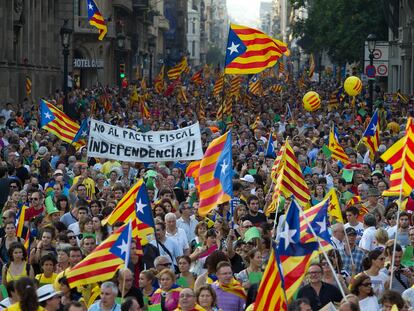 Manifestación de la Diada de 2011 en Barcelona, en una imagen de archivo