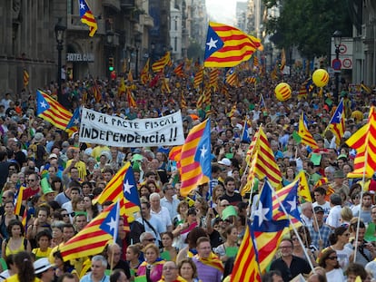 Manifestación de la Diada de 2011 en Barcelona, en una imagen de archivo