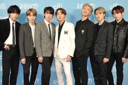 Los siete miembros del grupo BTS de K-pop, el pasado diciembre.