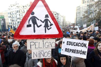 Vista de un momento de la manifestación del miércoles 22 de febrero.