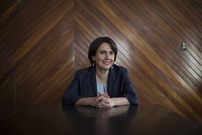 La secretaria de Gobernación de la Ciudad de México, Patricia Mercado, en su despacho del Zócalo.