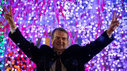 El alcalde de Vigo, Abel Caballero, durante el encedido de luces navideñas de 2022.