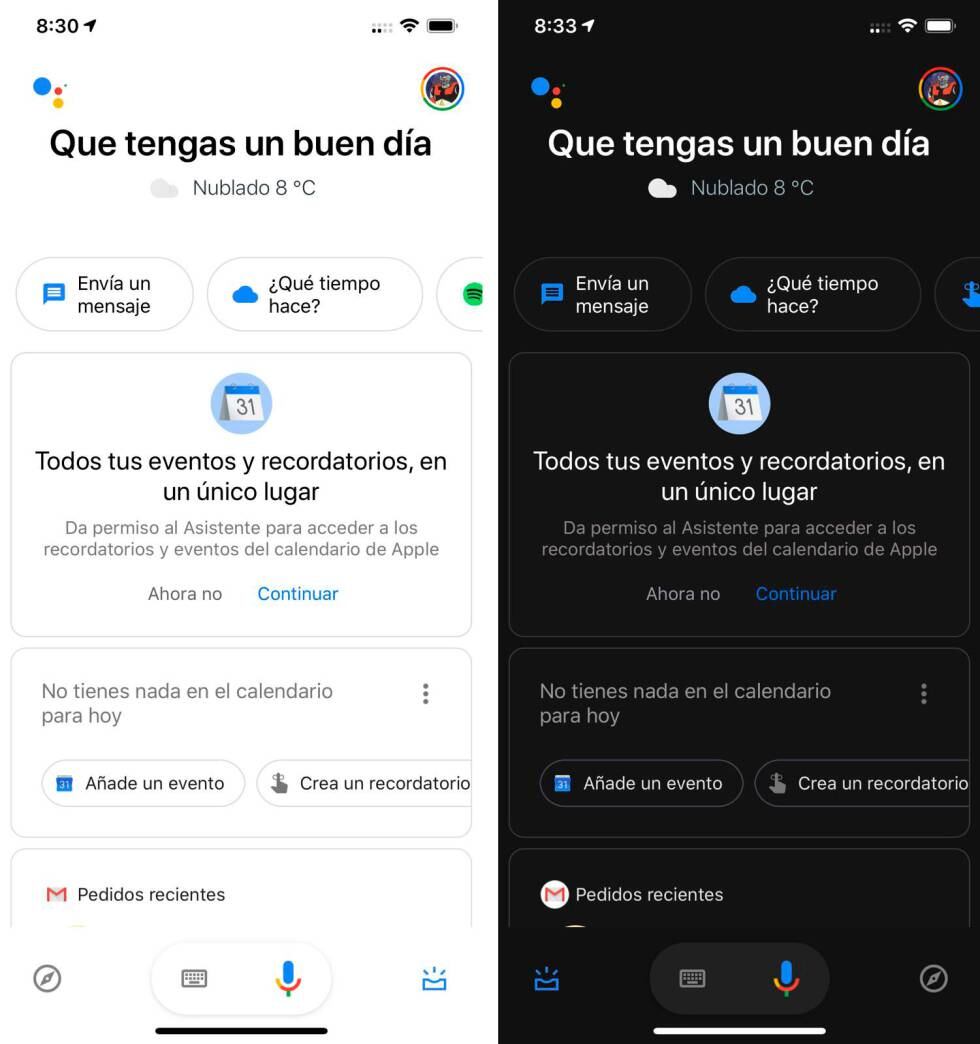 El asistente de Google se actualiza en iOS para añadir el modo oscuro ...
