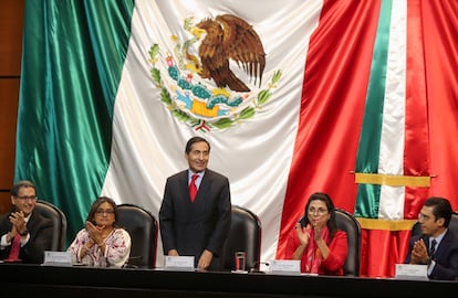 El Secretario de Hacienda de México, Rogelio Ramírez de la O, en el Congreso este viernes