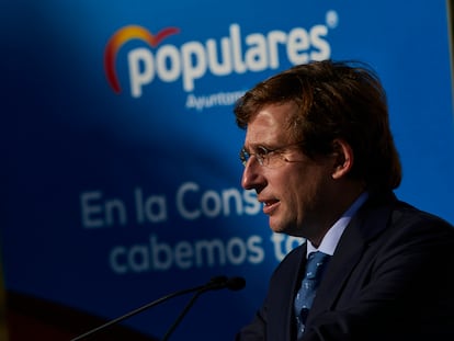 El alcalde de Madrid, José Luis Martínez-Almeida, durante el homenaje del PP de Madrid a la Constitución Española, este sábado en Madrid (España).