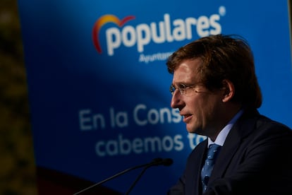 El alcalde de Madrid, José Luis Martínez-Almeida, durante el homenaje del PP de Madrid a la Constitución Española, este sábado en Madrid (España).