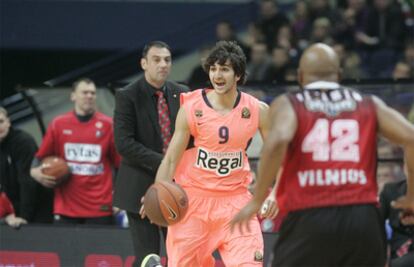 Ricky Rubio, durante el partido ante el Lietuvos.