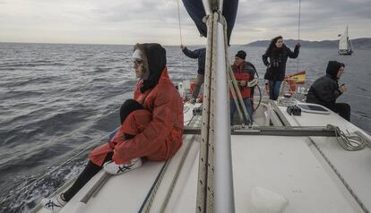 Buscadors de balenes al vaixell.