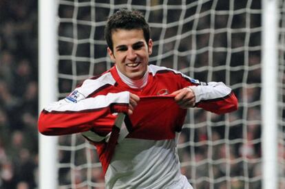 Cesc celebra su gol del miércoles ante el Bolton.