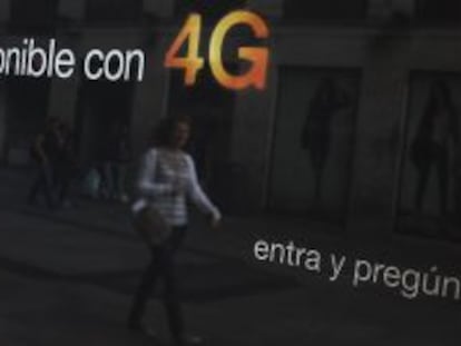 Publicidad del m&oacute;vil 4G de Orange.