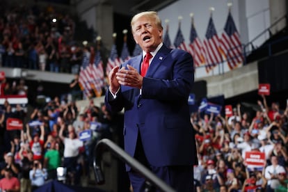 Former president Trump holds a campaign rally in Pennsylvania.