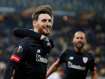 Aduriz celebra su gol al Zorya.