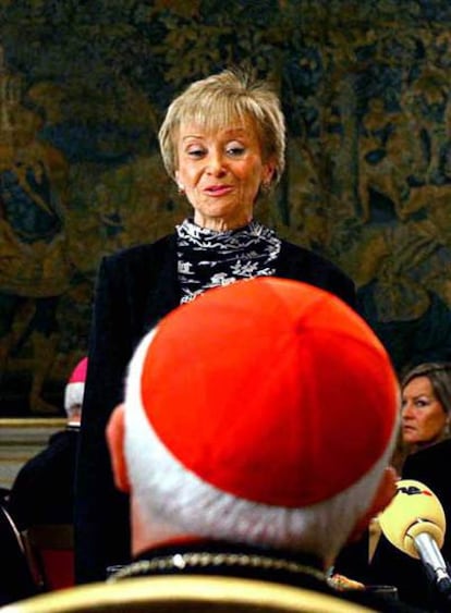 La vicepresidenta Fernández de la Vega, en la embajada de España en la Santa Sede, en marzo de 2006.