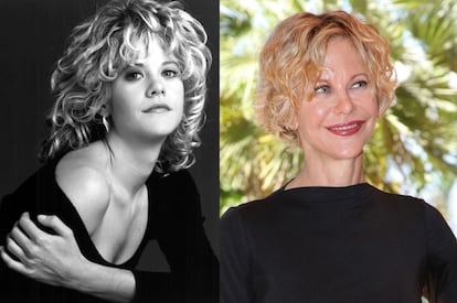 Meg Ryan, en 1998 y en 2013.