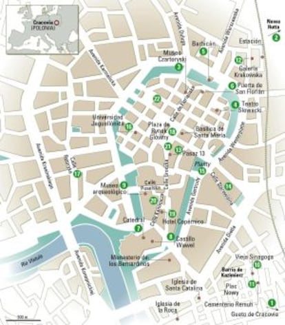 Mapa de Cracovia.