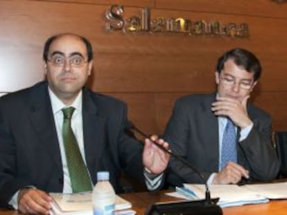 El concejal Fernando Rodriguez Alonso (izquierda) y el Alcalde de Salamanca, Alfonso Fernandez Mañueco, en 2011.