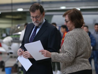 Rajoy, dijous en una visita a un centre professional a Madrid.