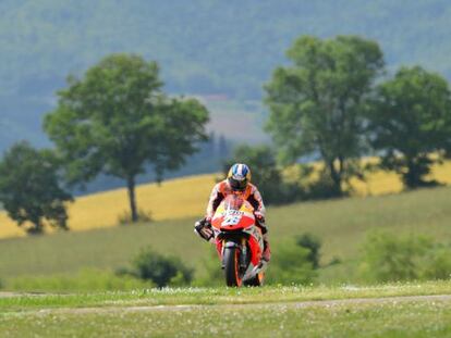 Dani Pedrosa, durante la sesi&oacute;n de entrenamientros libres. 