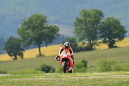 Dani Pedrosa, durante la sesión de entrenamientros libres.
