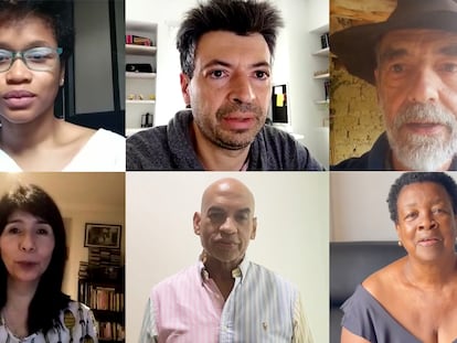 Yijhan Rentería, Juan Pablo Ossa, Eduardo Villarreal, Adriana Osorio, Ernesto Cáliz y Delfina García, votantes de Gustavo Petro.
