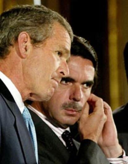 George W. Bush y José María Aznar, en la Casa Blanca en mayo de 2002.