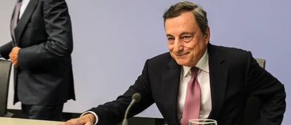 El presidente del BCE, Mario Draghi, en rueda de prensa