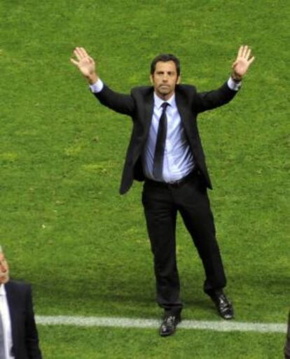 Quique Sánchez Flores, en un partido con el Getafe.