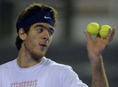 Juan Martín del Potro, durante un entrenamiento.