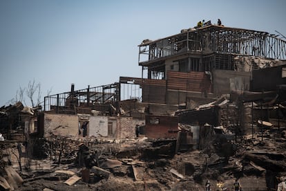 Viviendas destuidas por los incendios en Viña del Mar.