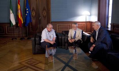 Pastrana, Griñán y Carbonero en el Palacio de San Telmo.