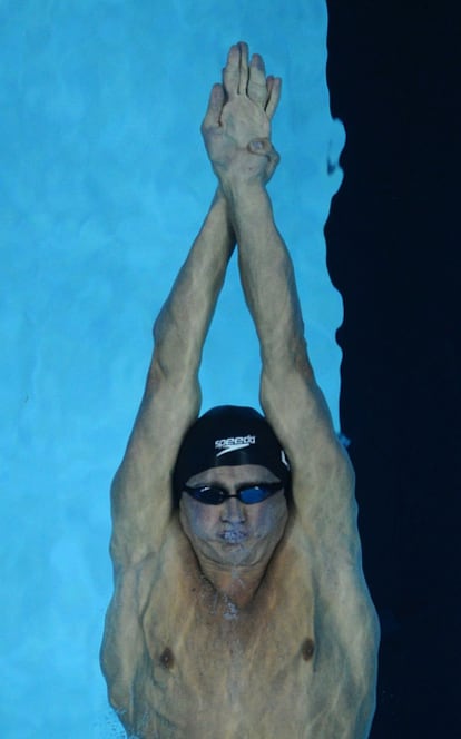 Ryan Lochte, durante la final de los 200 metros espalda.