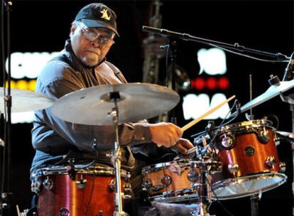 Jimmy Cobb, durante su actuación el pasado julio en Vitoria.