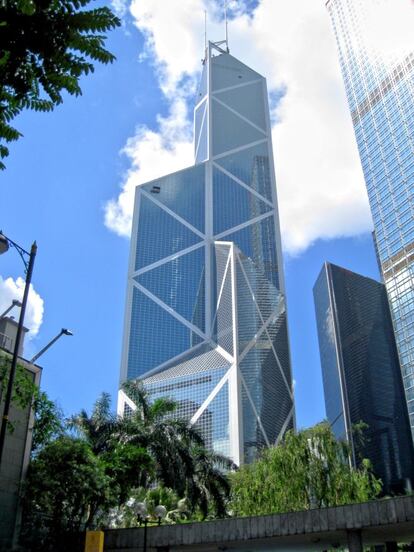 La torre del Banco de China en Hong Kong.