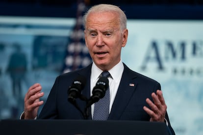 El presidente de EE UU, Joe Biden, en la Casa Blanca, en Washington (EE UU).