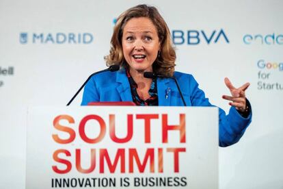 Nadia Calviño, durante su intervención en la apertura del South Summit