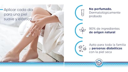 Esta crema corporal hidratante para piel seca aporta hidratación y elasticidad.